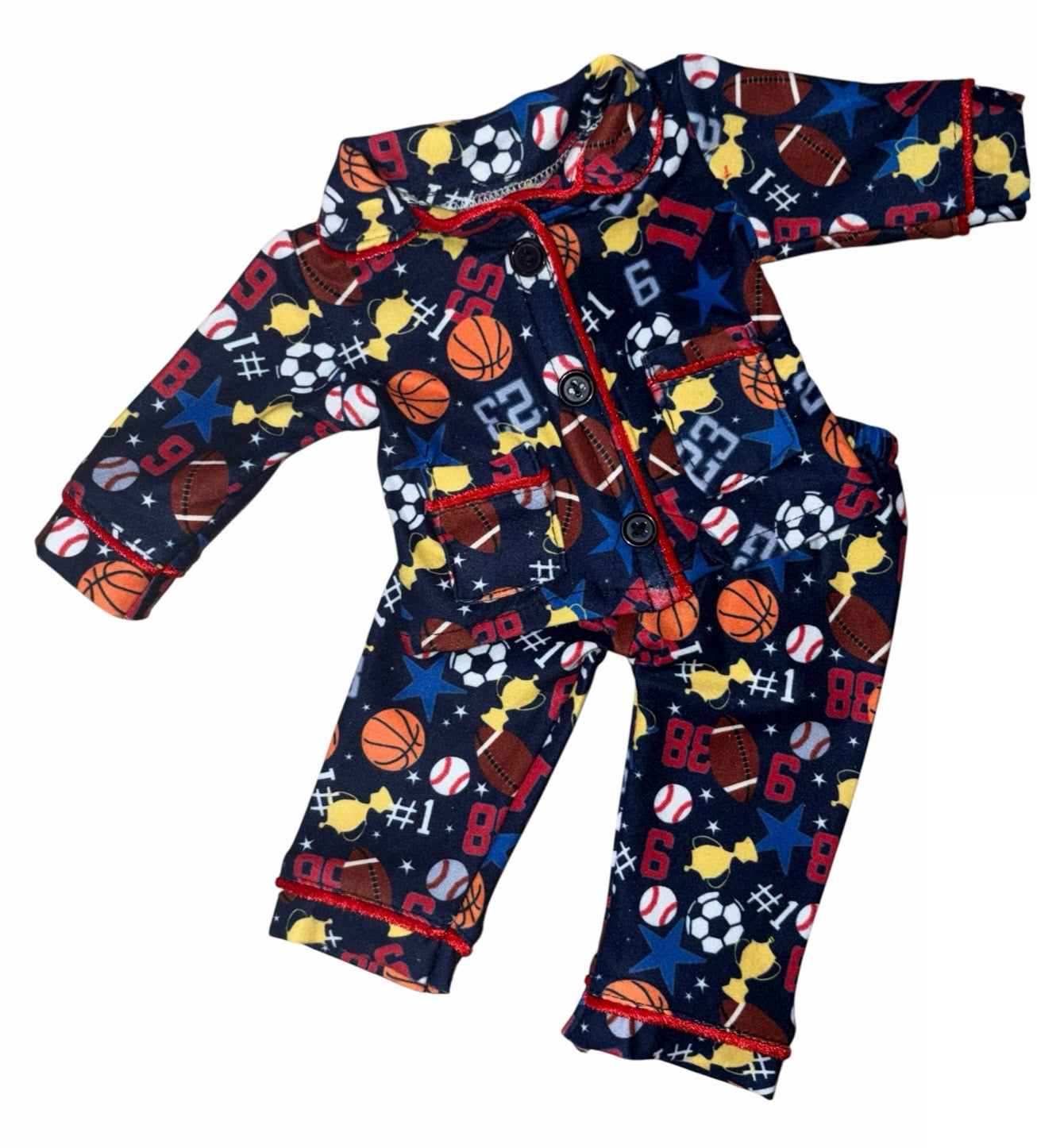 18" Doll Sports Themed Pajamas