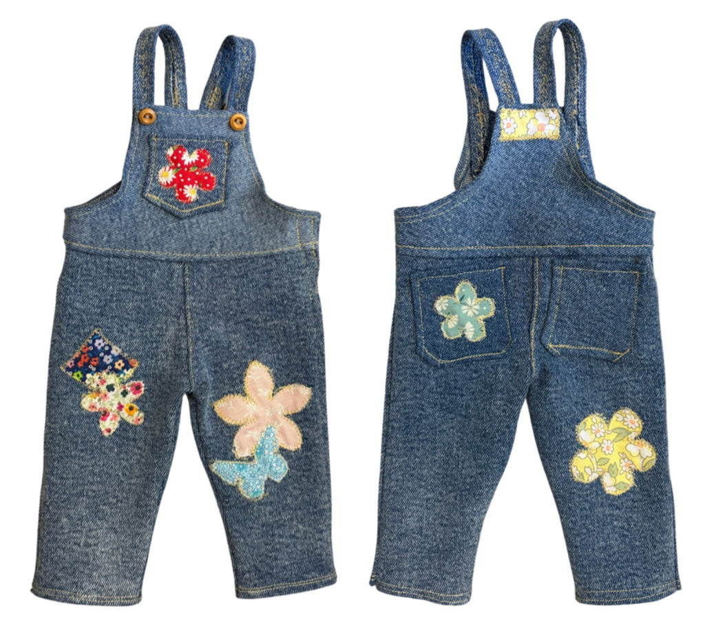 American Girl Doll Inspired Patchwork Overalls for 18" Dolls