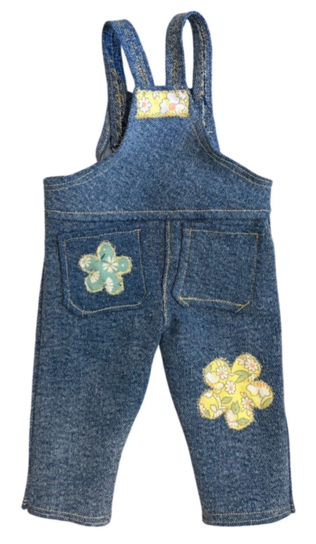 American Girl Doll Inspired Patchwork Overalls for 18" Dolls