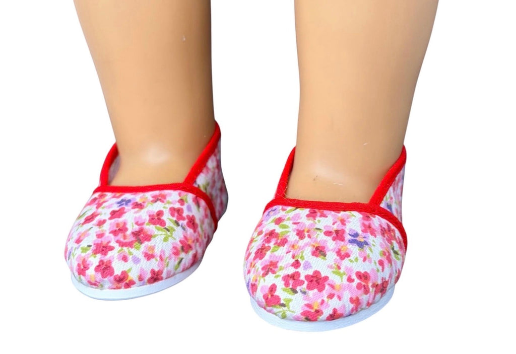 Canvas Floral Shoes for 18" American Girl Dolls