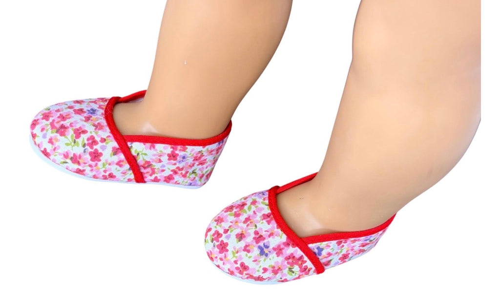 Canvas Floral Shoes for 18" American Girl Dolls