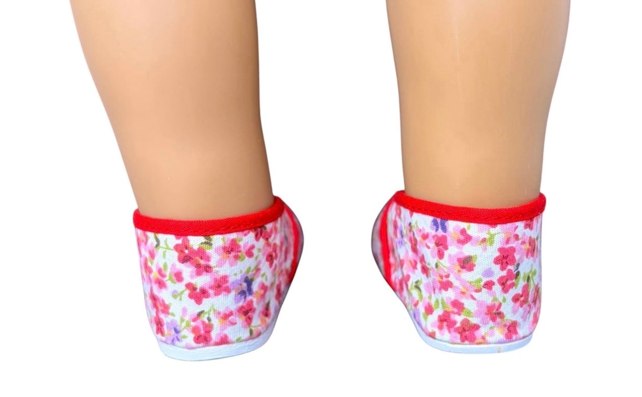 Canvas Floral Shoes for 18" American Girl Dolls
