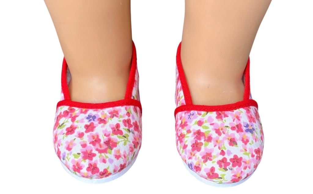 Canvas Floral Shoes for 18" American Girl Dolls
