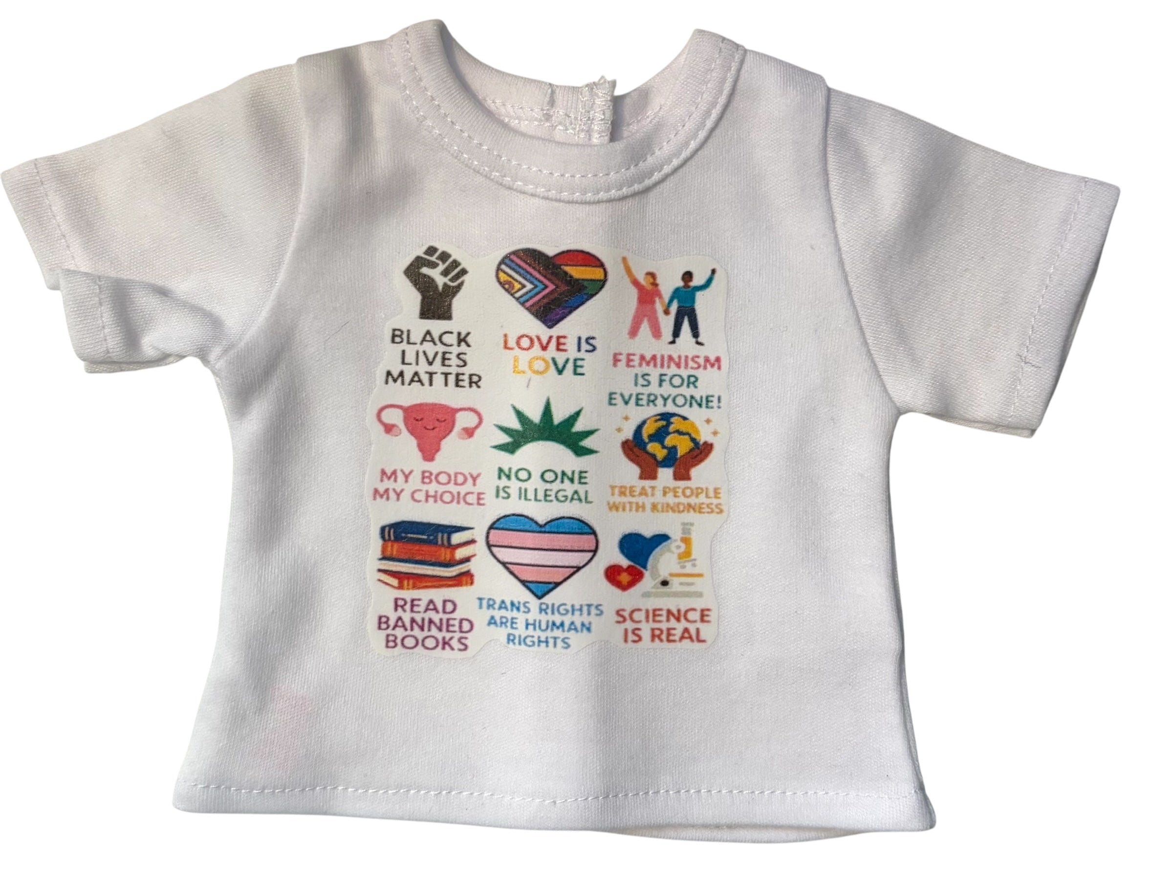 18" Doll T-Shirt -  ✊🏾BLM 🏳️‍🌈 Love is Love 📚 Read Banned Books and so much more ....