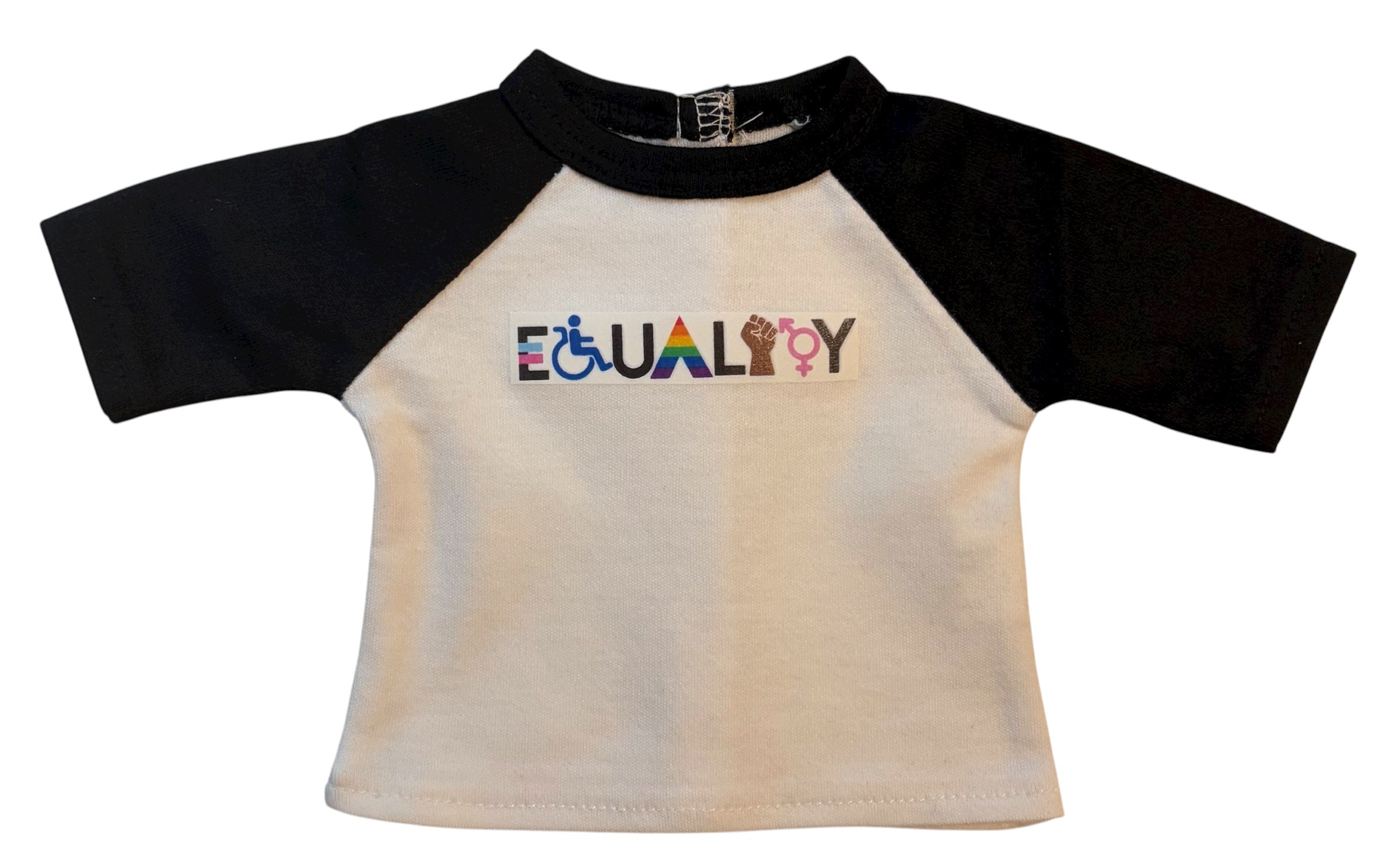 18" Doll T-Shirt ❤️ 🌈 💯 ⚖️ EQUALITY ♿️ 👊🏼🏳️‍🌈🩷☮️