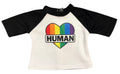 18" Doll T-Shirt -  🏳️‍🌈 Love is Love 🫶 HUMAN 🏳️‍🌈