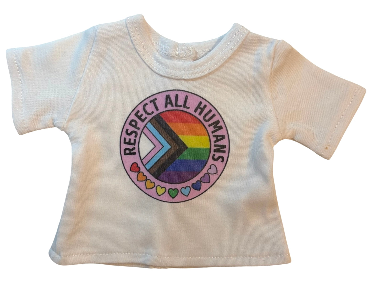 18" Doll T-Shirt - 🏳️‍🌈 Respect All Humans 🏳️‍🌈
