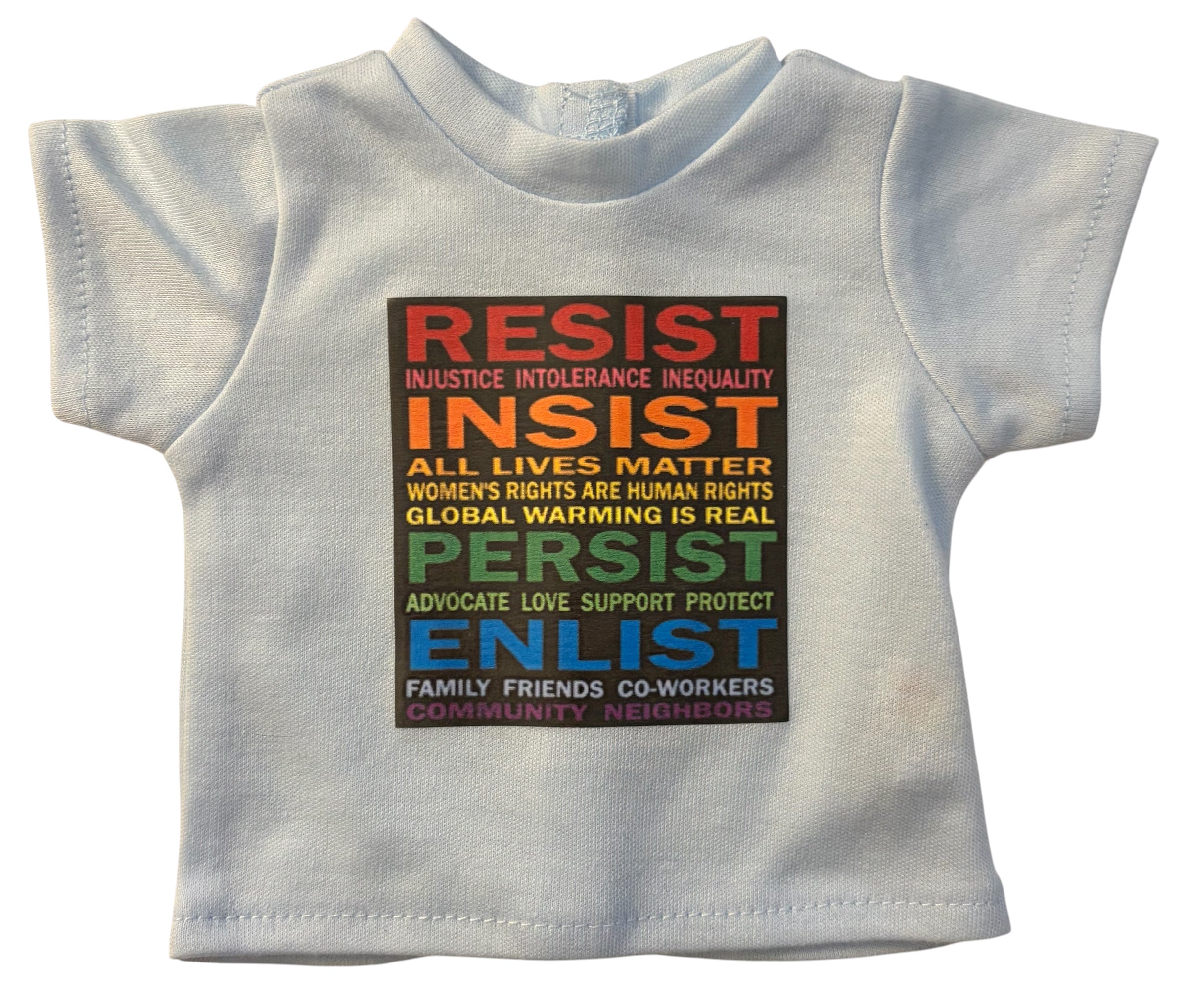 18" Doll T-Shirt - Resist Insist Persist Enlist