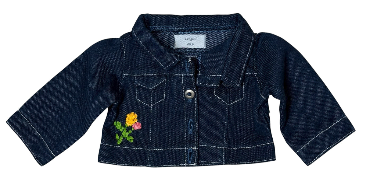 American Girl Doll Inspired Embroidered Jean Jacket