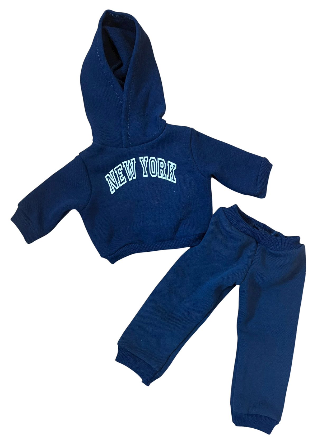 Blue Sweatsuit with NEW YORK Varsity Lettering Fits 18" Dolls