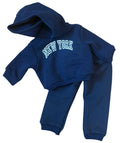 Blue Sweatsuit with NEW YORK Varsity Lettering Fits 18" Dolls