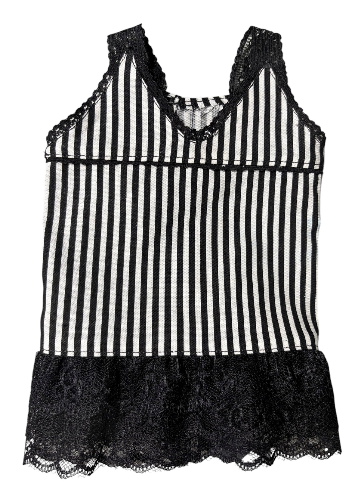 Striped Dress with Lace Trim for 18" Doll