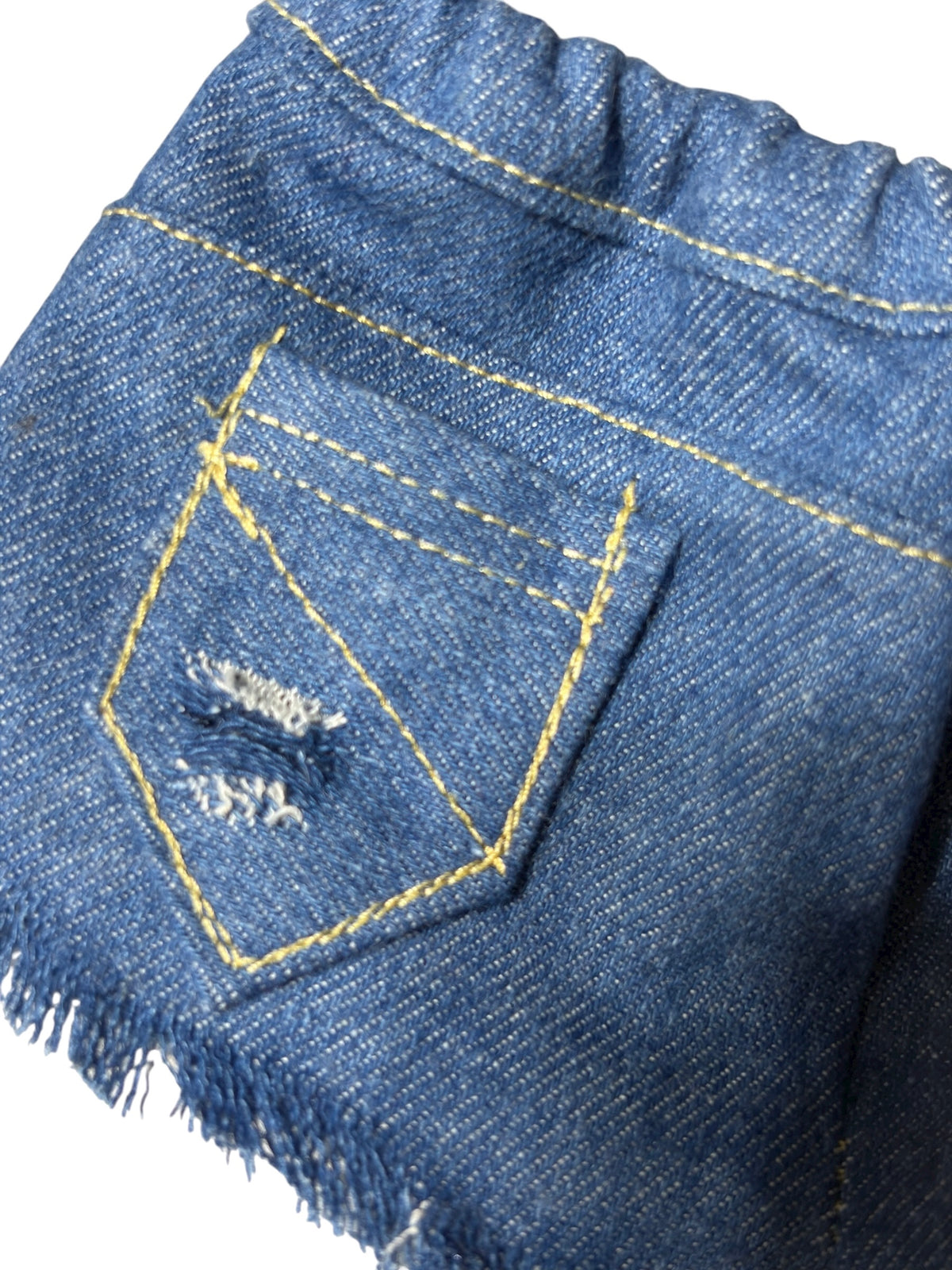 Distressed Denim Shorts with Functional Pockets for 18" Dolls