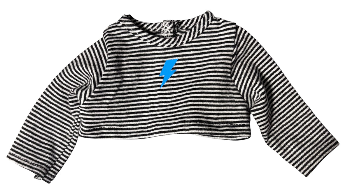 Black and White Shirt with Lightening Bolt for 18" Doll