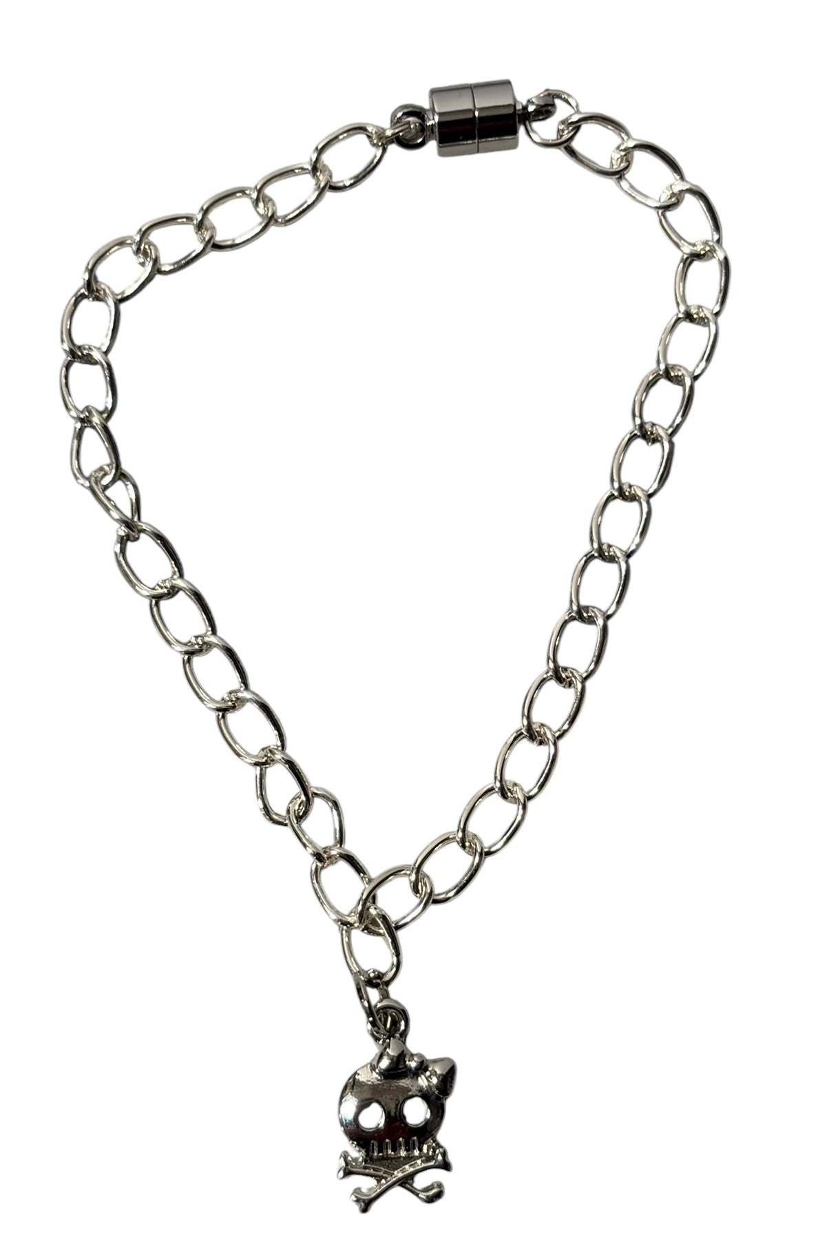 Frankie Inspired Skull and Bones Necklace with MAGNETIC Clasp